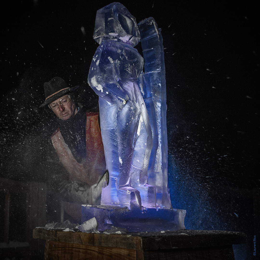 laurent rico-entreprise-creations- realisations-productions audiovisuelles-photographe-savoie-sculpture sur glace-christian burger-artiste-artisan-neige