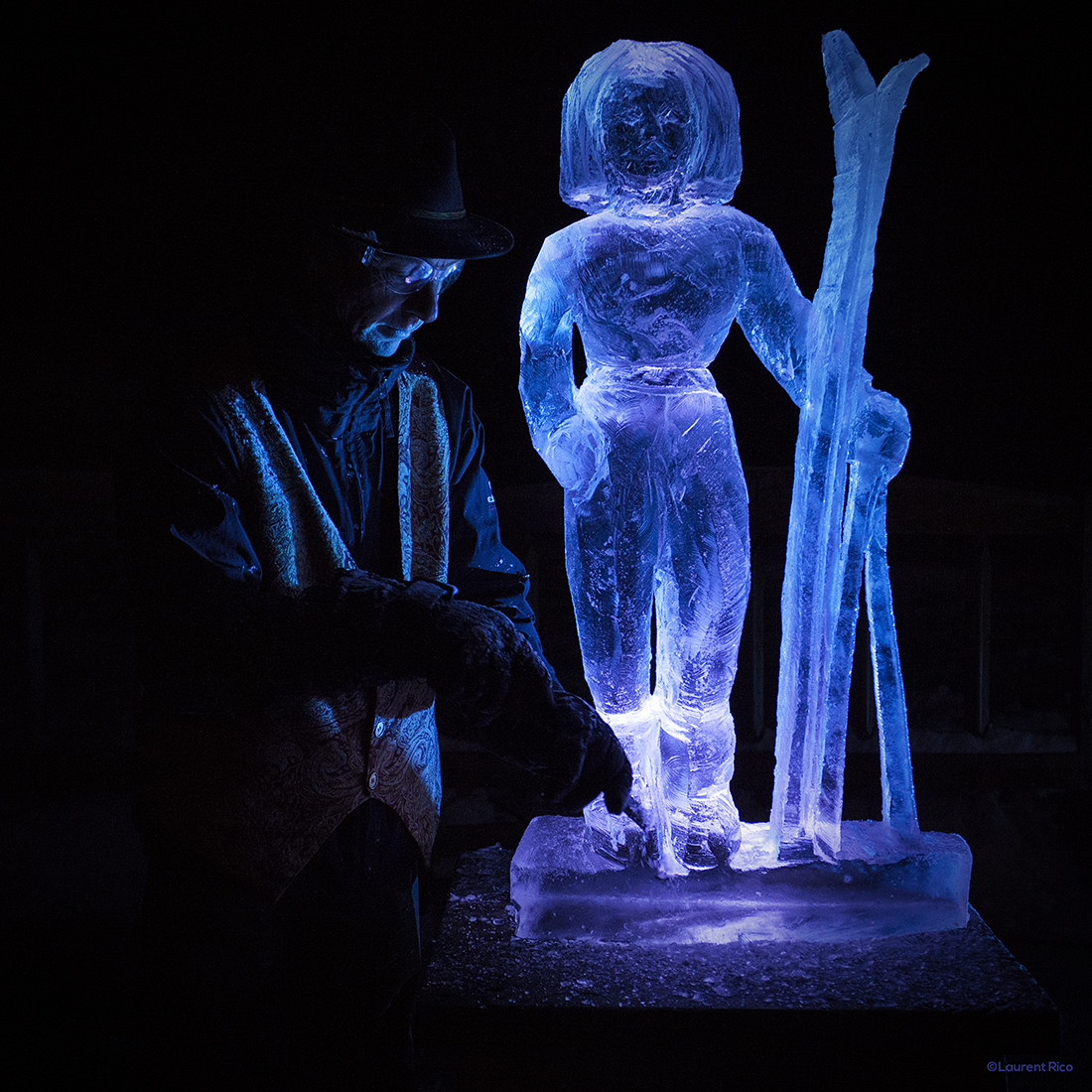 laurent rico-entreprise-creations- realisations-productions audiovisuelles-photographe-savoie-sculpture sur glace-christian burger-artiste-neige